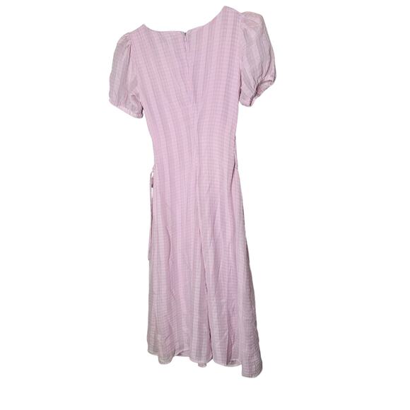 LOUNA Purple Hourglass Side Cutout Short Sleeve Ruched Middle Dress Size XS - Picture 5 of 13